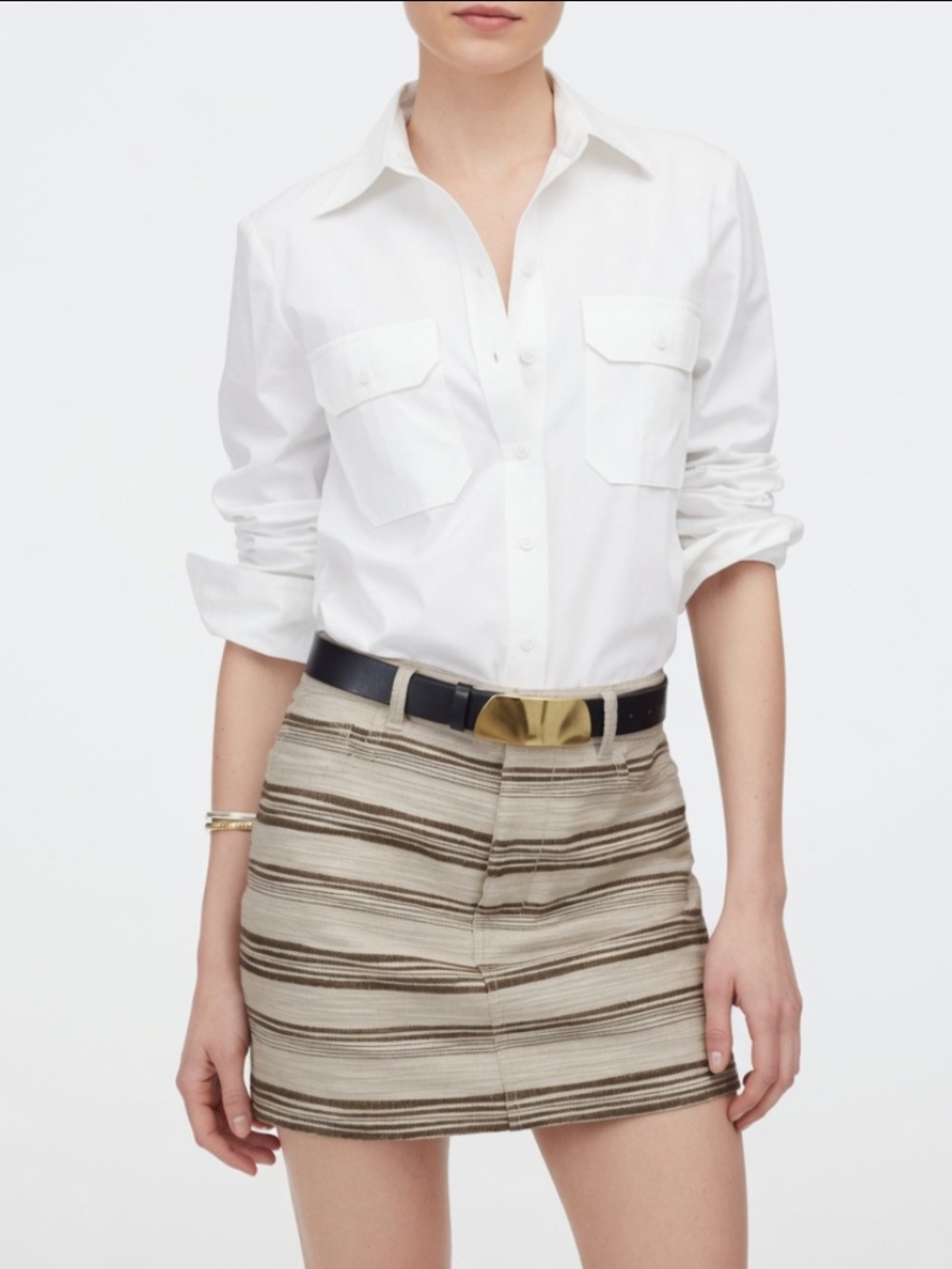 Madewell Striped Tweed Mini Skirt Size 8 NWT